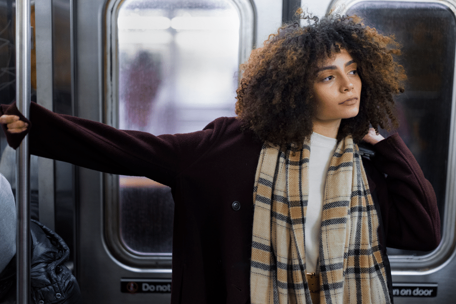 Life With Less Driving Near Crestview Station - Woman traveling with the subway in the city.